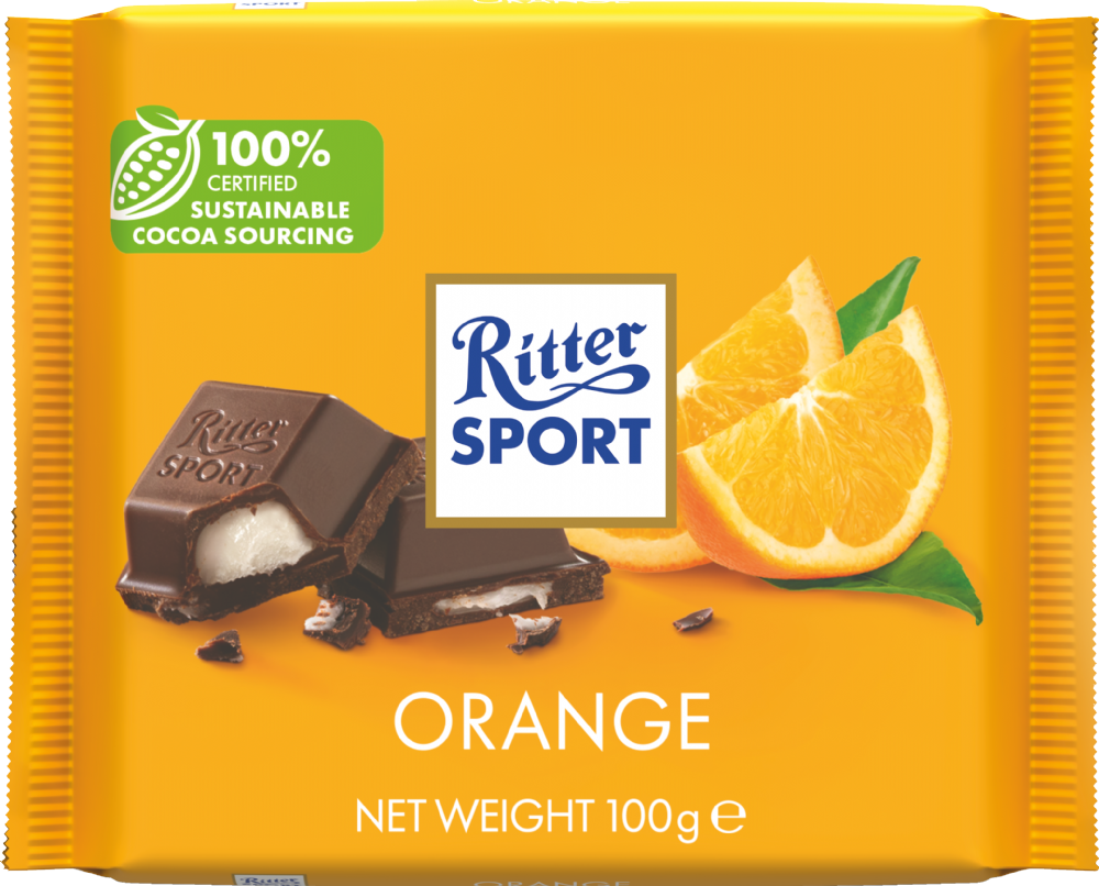 Ritter Sport Orange Dark Chocolate 100G