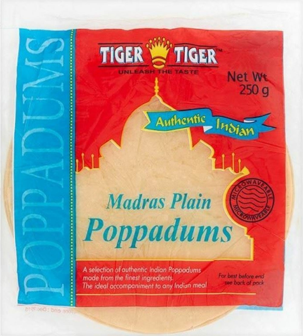 Tiger Tiger Madras Plain Poppadums 250G