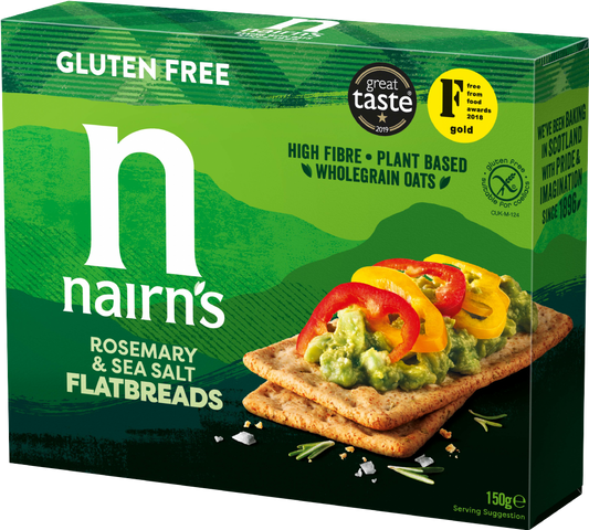 Nairn's Gluten Free Flatbreads - Rosemary & Sea Salt 150G