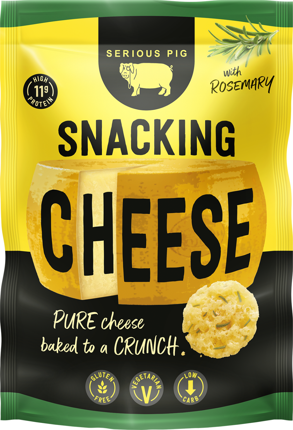 Serious Pig Crunchy Snacking Cheese With Rosemary 24G