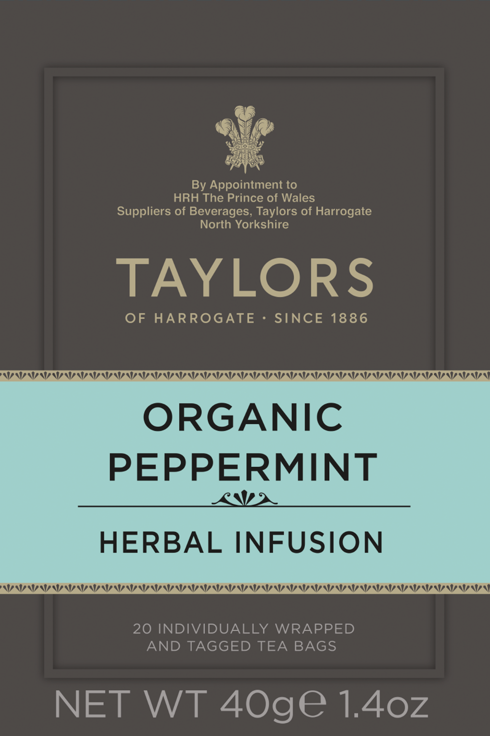 Taylors Of Harrogate Organic Peppermint - 20 Teabags 40G