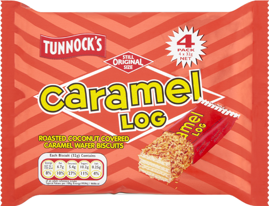 Tunnock's Caramel Log 4 Pack (4X32G)