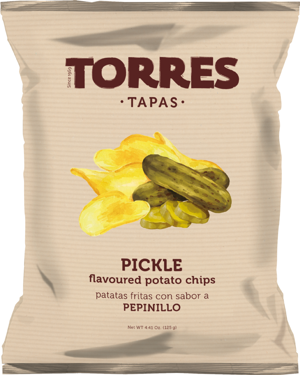 Torres Tapas Pickle Flavoured Potato Chips 125G