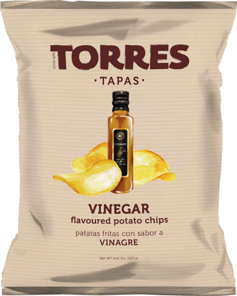 Torres Tapas Vinegar Flavoured Potato Chips 125G