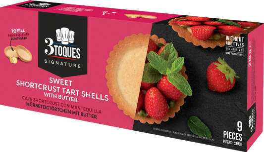 3 Toques 9 Sweet Shortcrust Tart Shells 216G