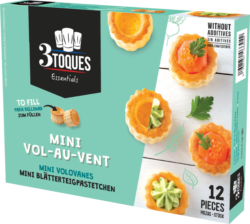 3 Toques 12 Mini Vol-Au-Vents 66G