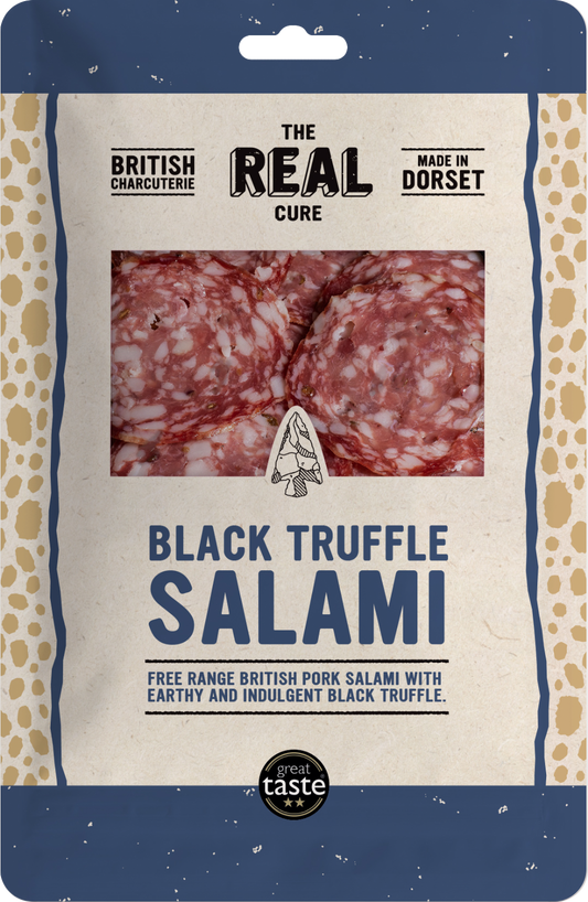 The Real Cure Black Truffle Salami - Sliced 55G