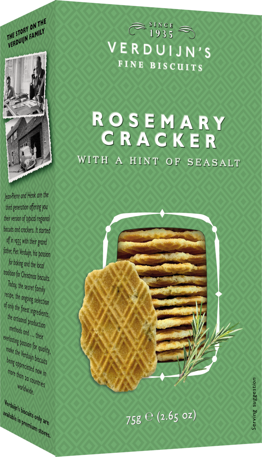 Verduijn's Rosemary Crackers With Sea Salt 75G