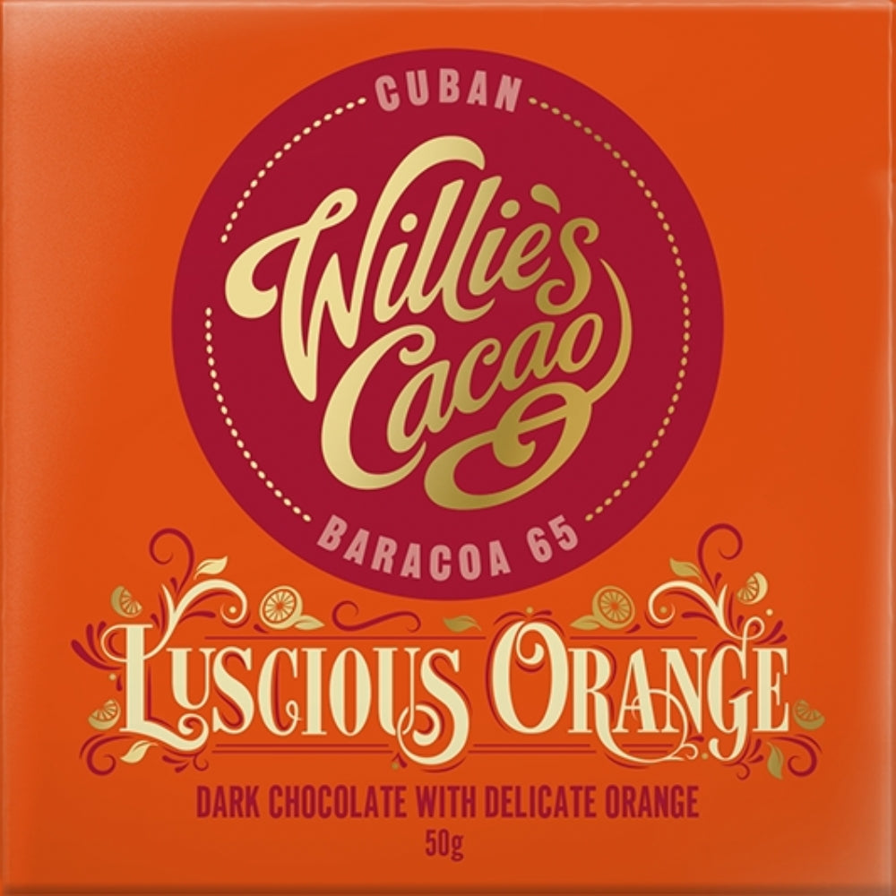Willie's Cacao Luscious Orange Cuban Baracoa 65 Dark Chocolate 50G