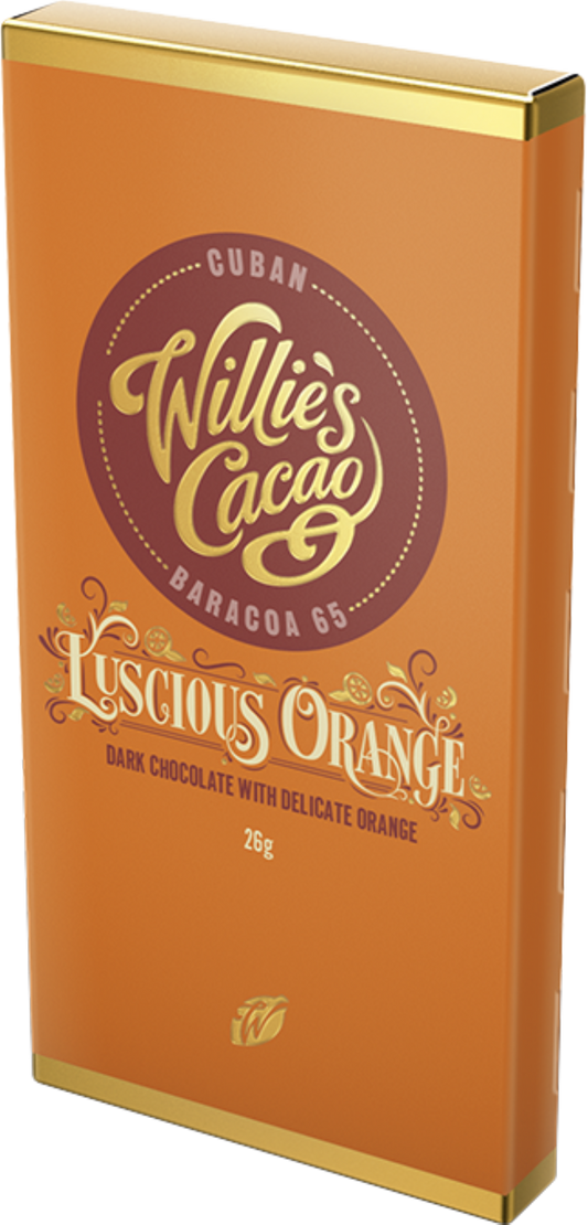 Willie's Cacao Luscious Orange Cuban Baracoa 65 Dark Chocolate Bar 26G