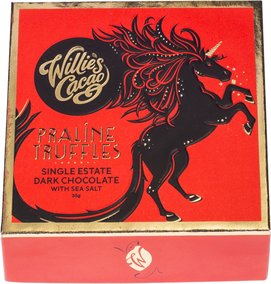 Willie's Cacao Praline Truffles - Dark Chocolate With Sea Salt 35G