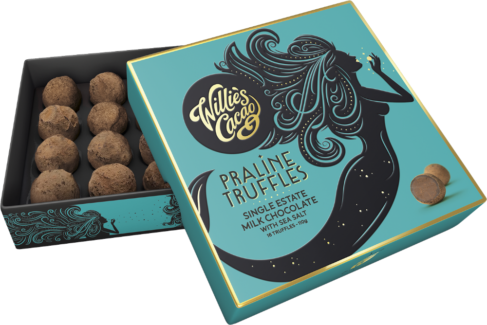 Willie's Cacao Praline Truffles - Milk Chocolate With Sea Salt 110G