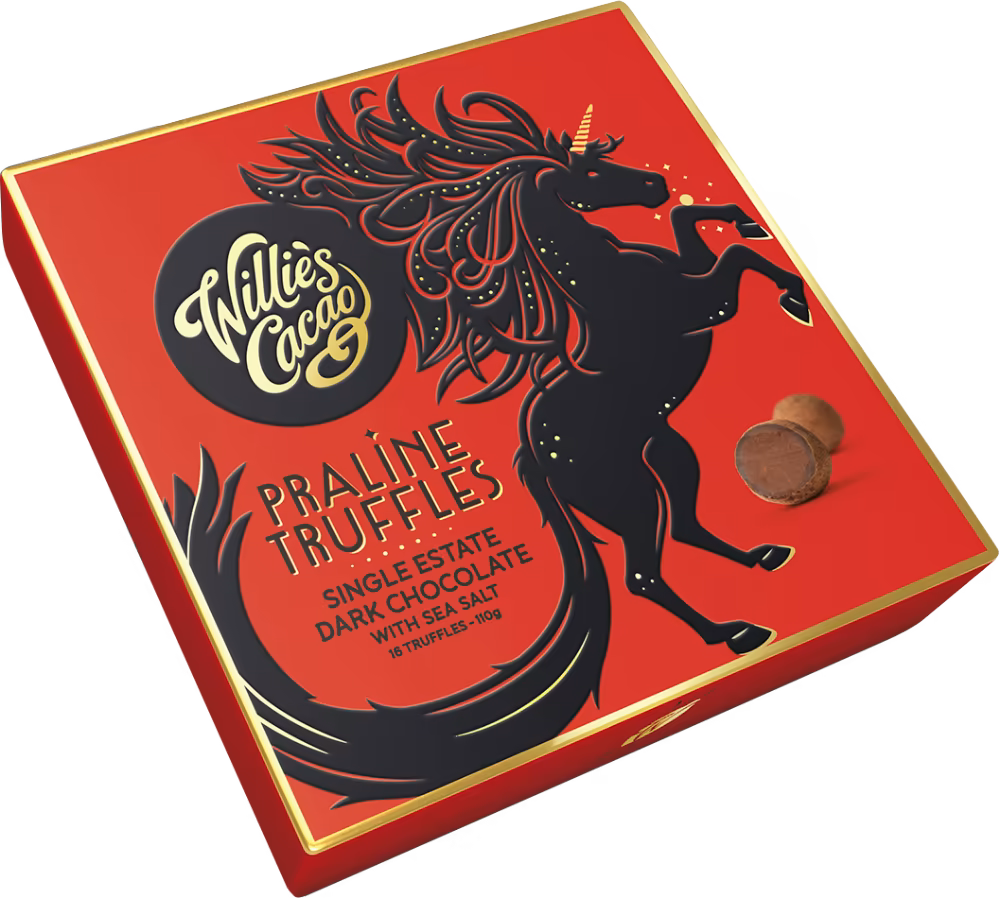 Willie's Cacao Praline Truffles - Dark Chocolate With Sea Salt 110g