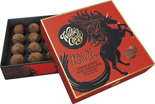Willie's Cacao Praline Truffles - Dark Chocolate With Sea Salt 110G