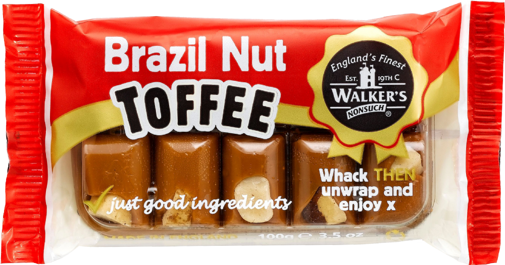 Walker's Nonsuch Brazil Nut Toffee - Bar 100G