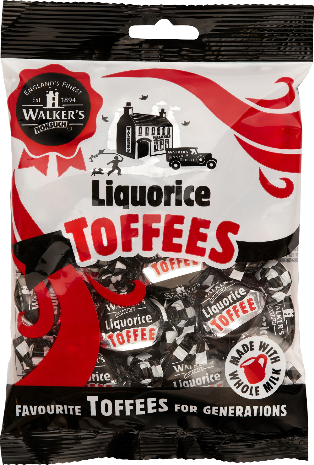 Walker's Nonsuch Liquorice Toffees - Bag 150G