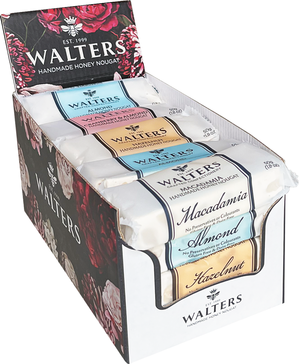 Walters Handmade Honey Nougat - Assorted Case 50G