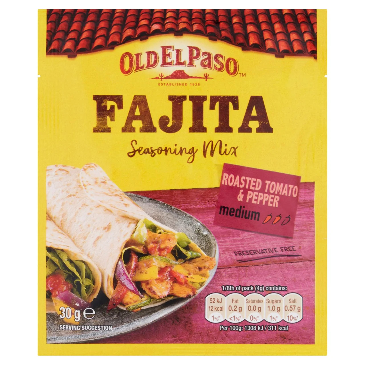 Old El Paso Roasted Tomato & Pepper Fajita Seasoning Mix (30g)