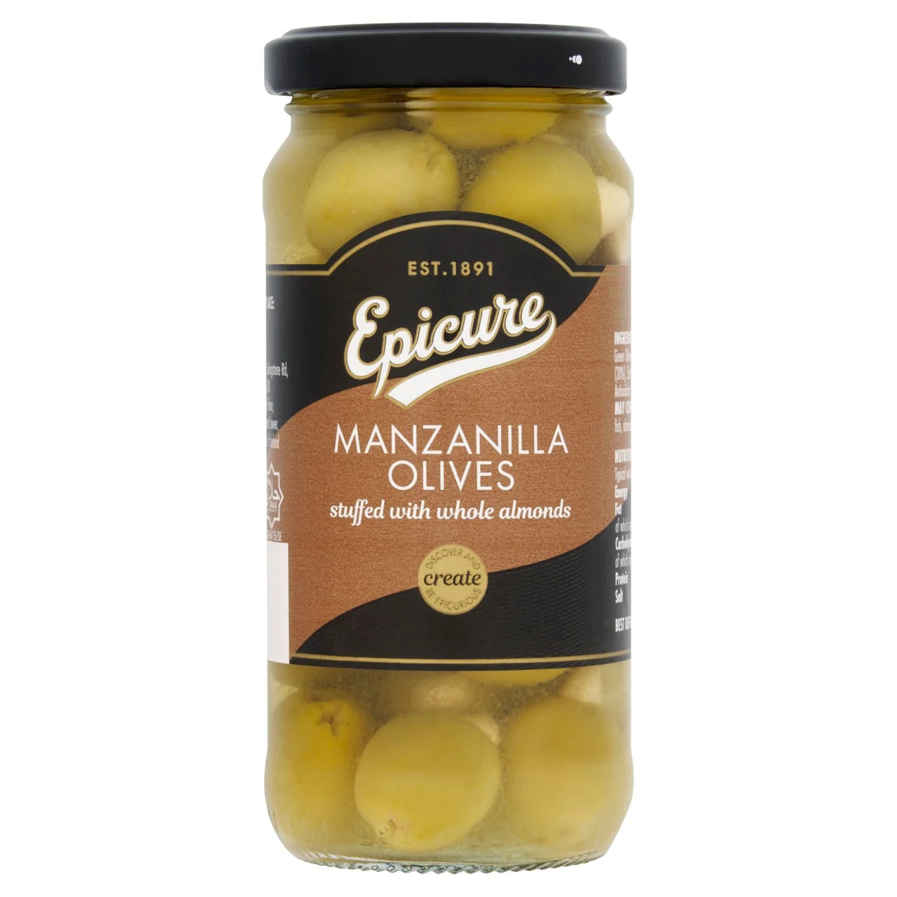 Epicure Manzanilla Olives Stuffed with Almonds 240g