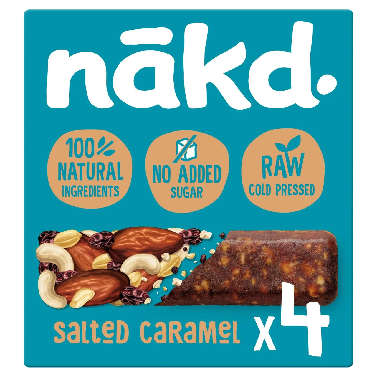 nakd. Salted Caramel Fruit & Nut Bars Multipack - 4x35g