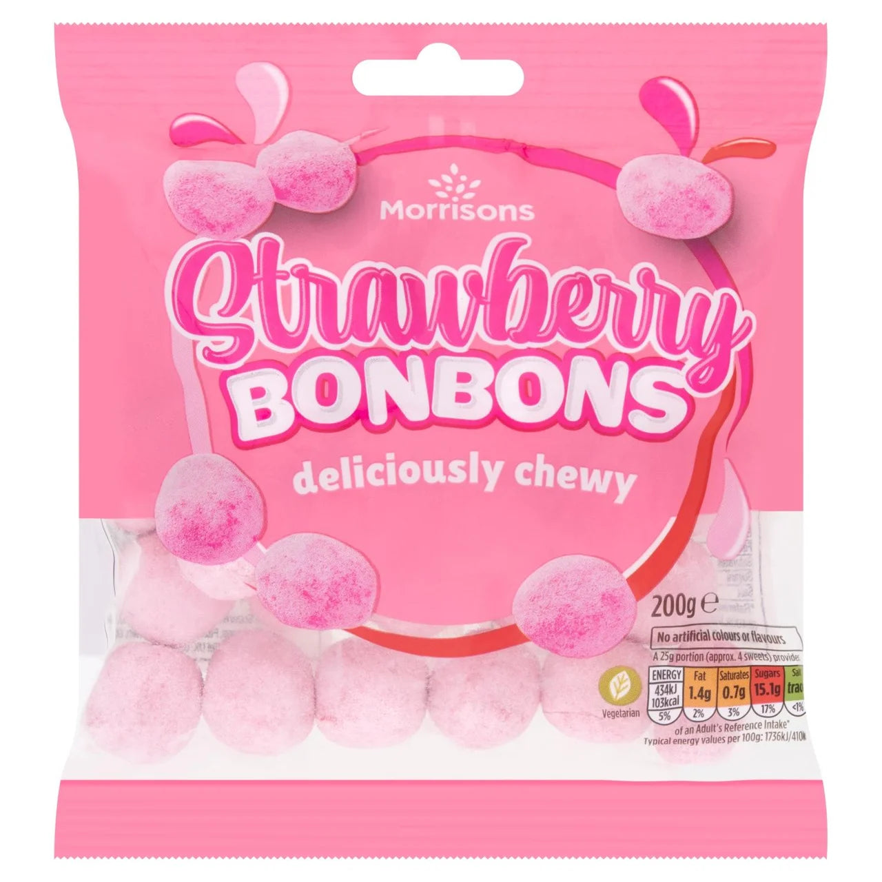 Morrisons Strawberry Bonbons 200g