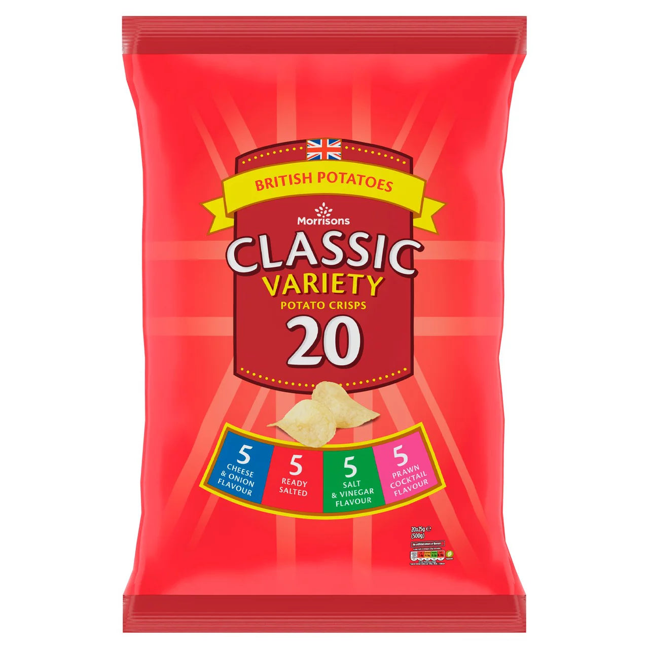 Morrisons Variety Mix Crisps 20 packs of 25g
