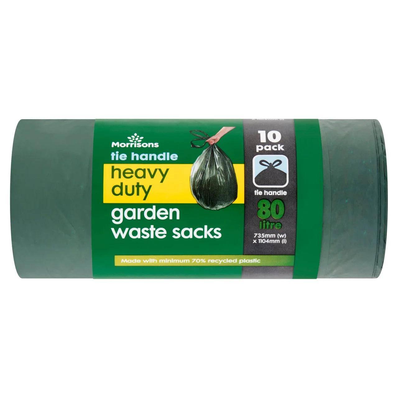 Morrisons 80L Tie Handle Garden Sacks - 10 bags