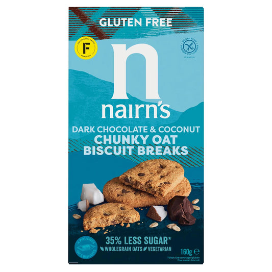 Nairn's Chunky Oat Biscuit Breaks - Dark Chocolate & Coconut 160G