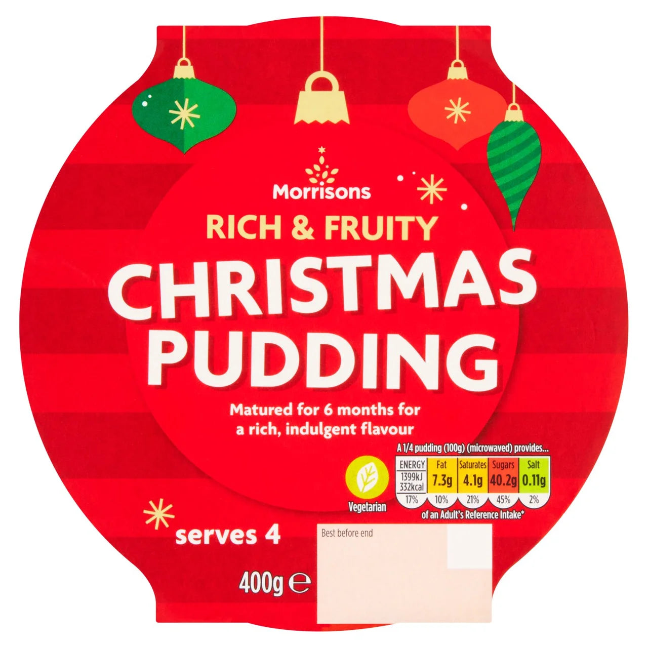 Morrisons Rich & Fruity Christmas Pudding 400g Serves 4