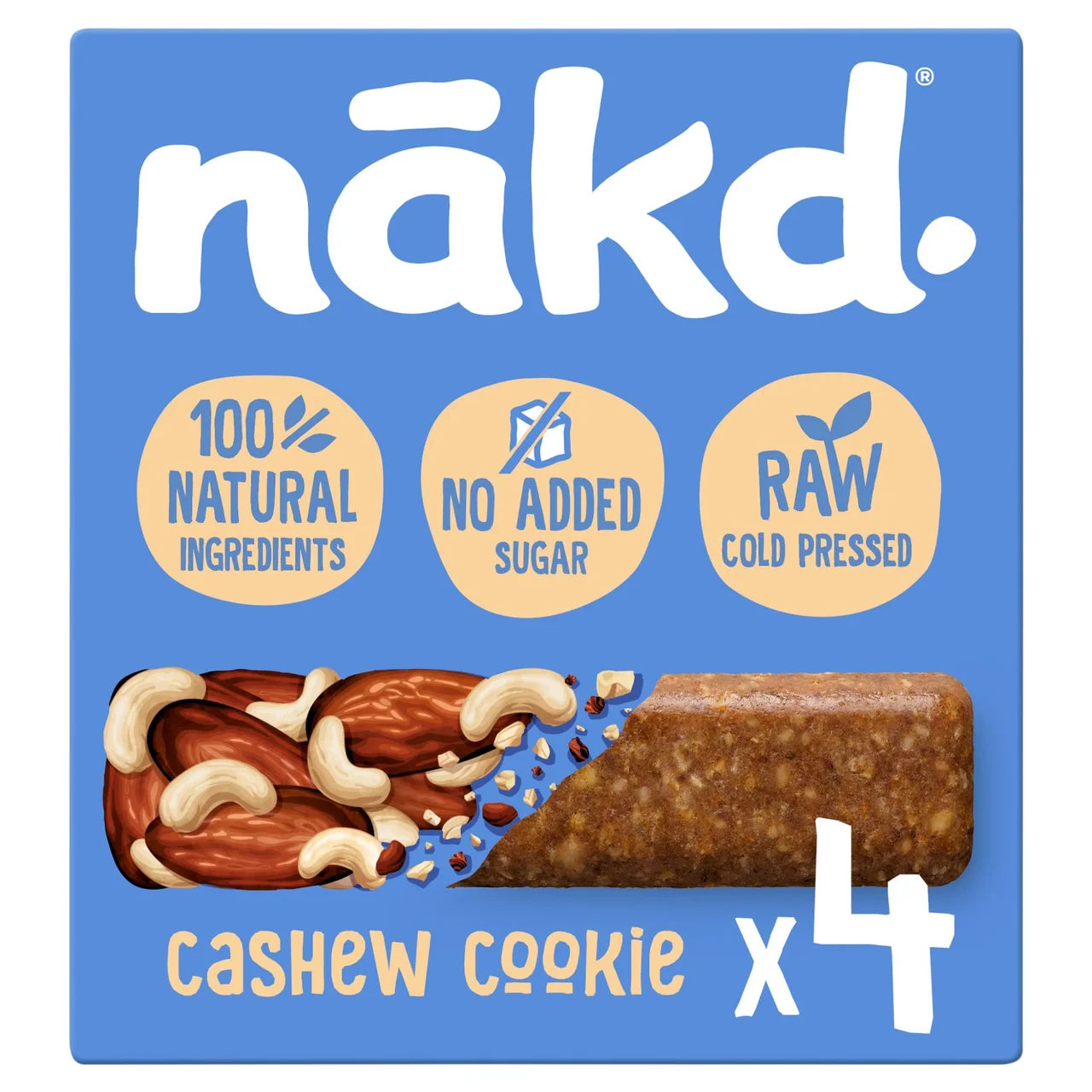 nakd. Cashew Cookie Fruit & Nut Bars Multipack - 4x35g