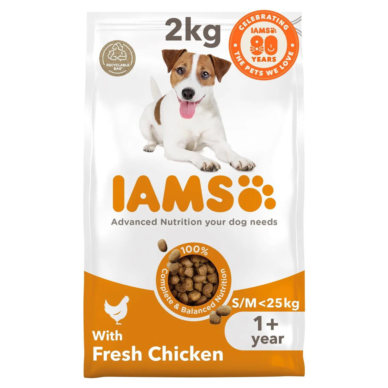 IAMS Advanced Nutrition Adult Dog Food Small/Medium Breed With Chicken 2kg