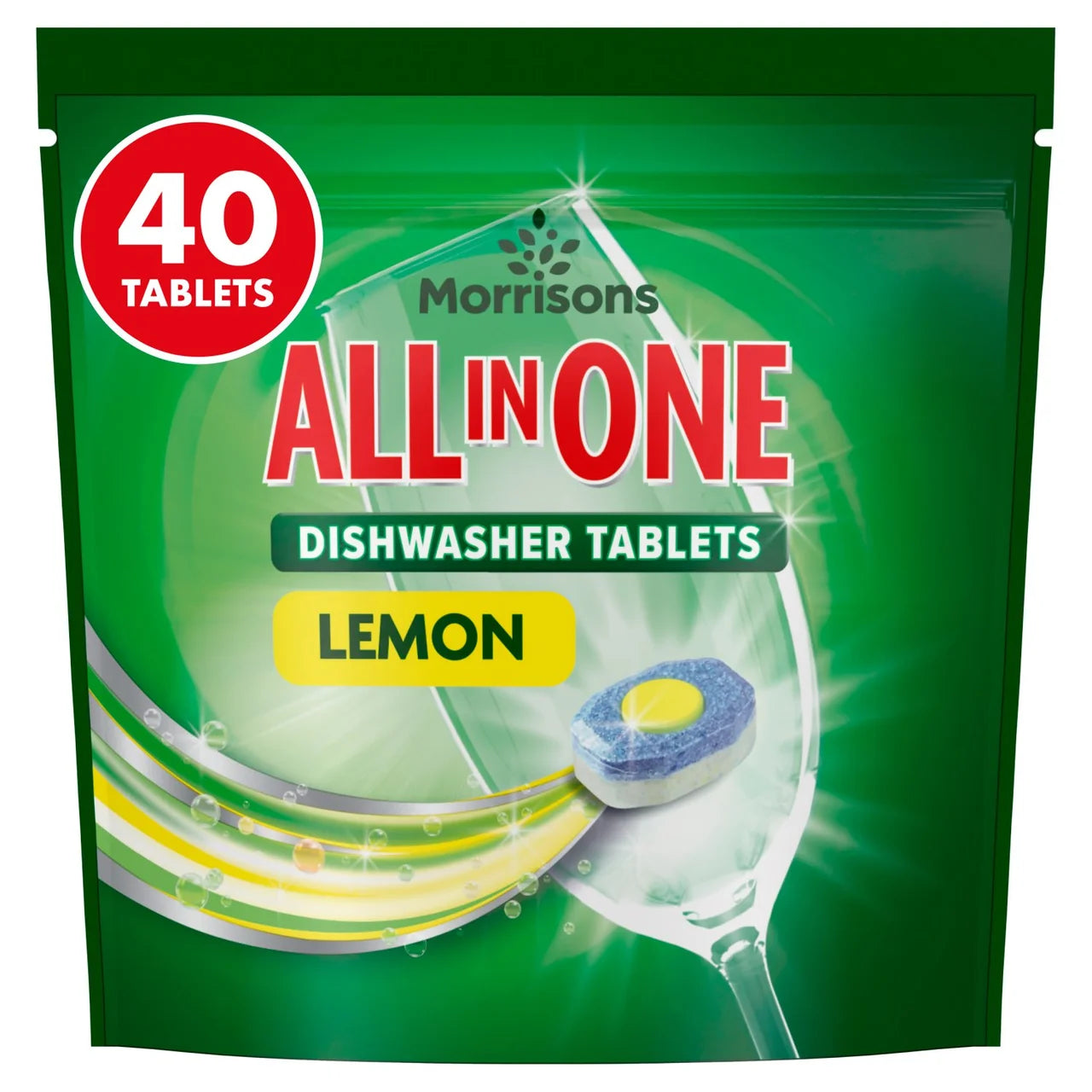 Morrisons All In One Lemon Dishwasher Tablets - 40 tablets