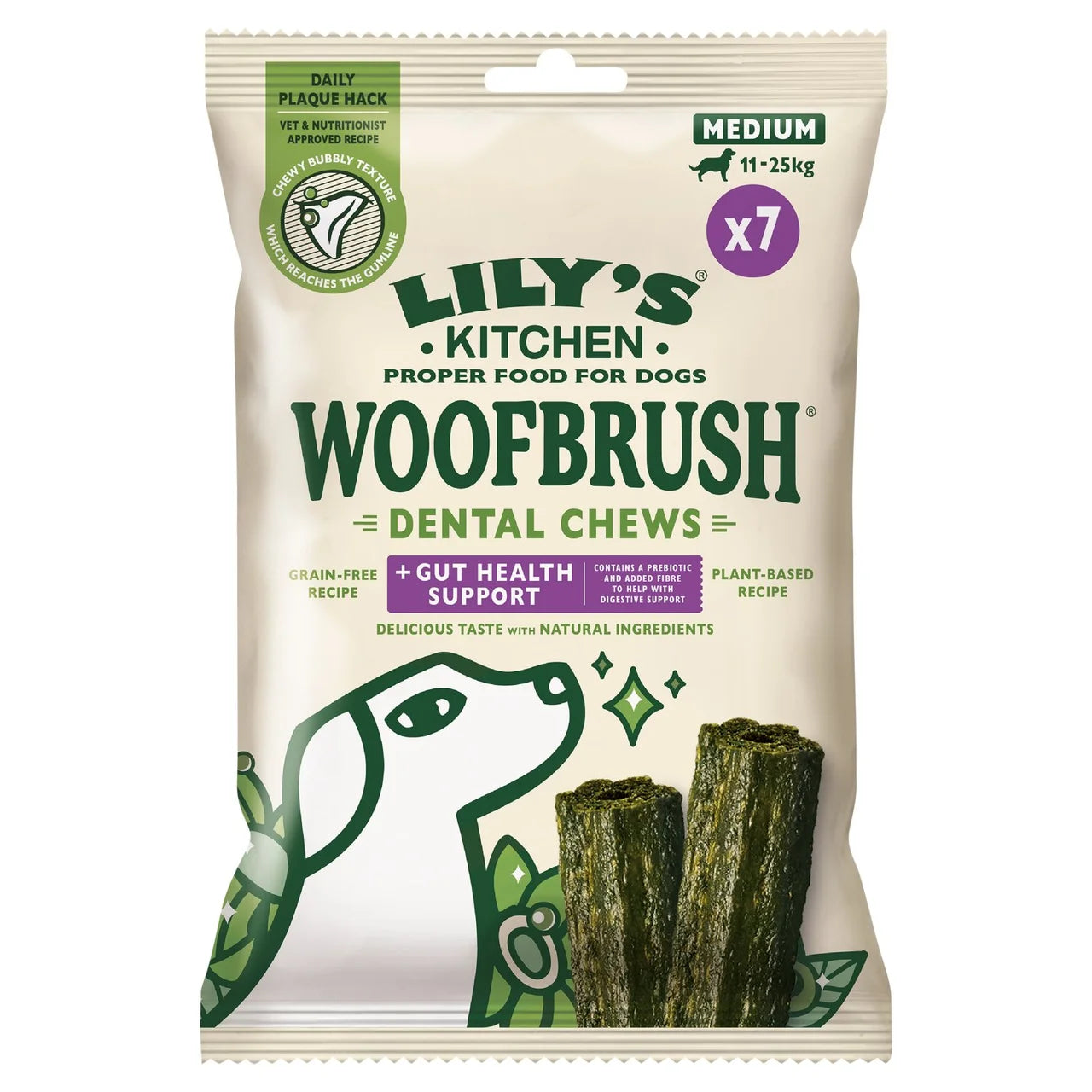 Lily's Kitchen Woofbrush Gut Health Medium Dog Multipack - 7x28g