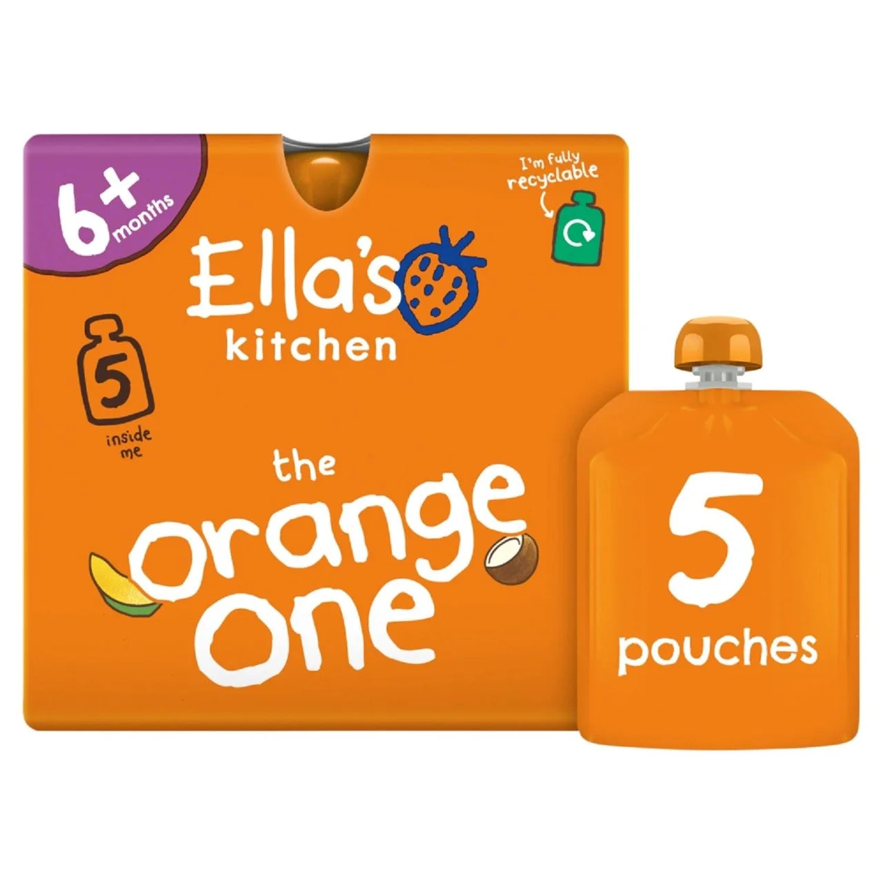 Ella's Kitchen Organic Smoothie Fruits The Orange One 5 x 90g