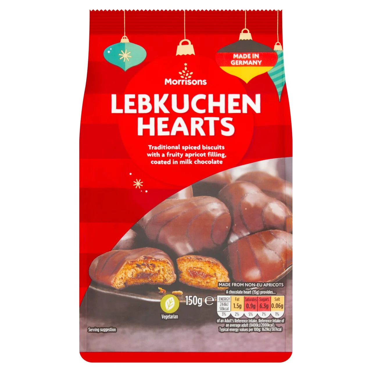 Morrisons Lebkuchen Heart Biscuits for Christmas 150g