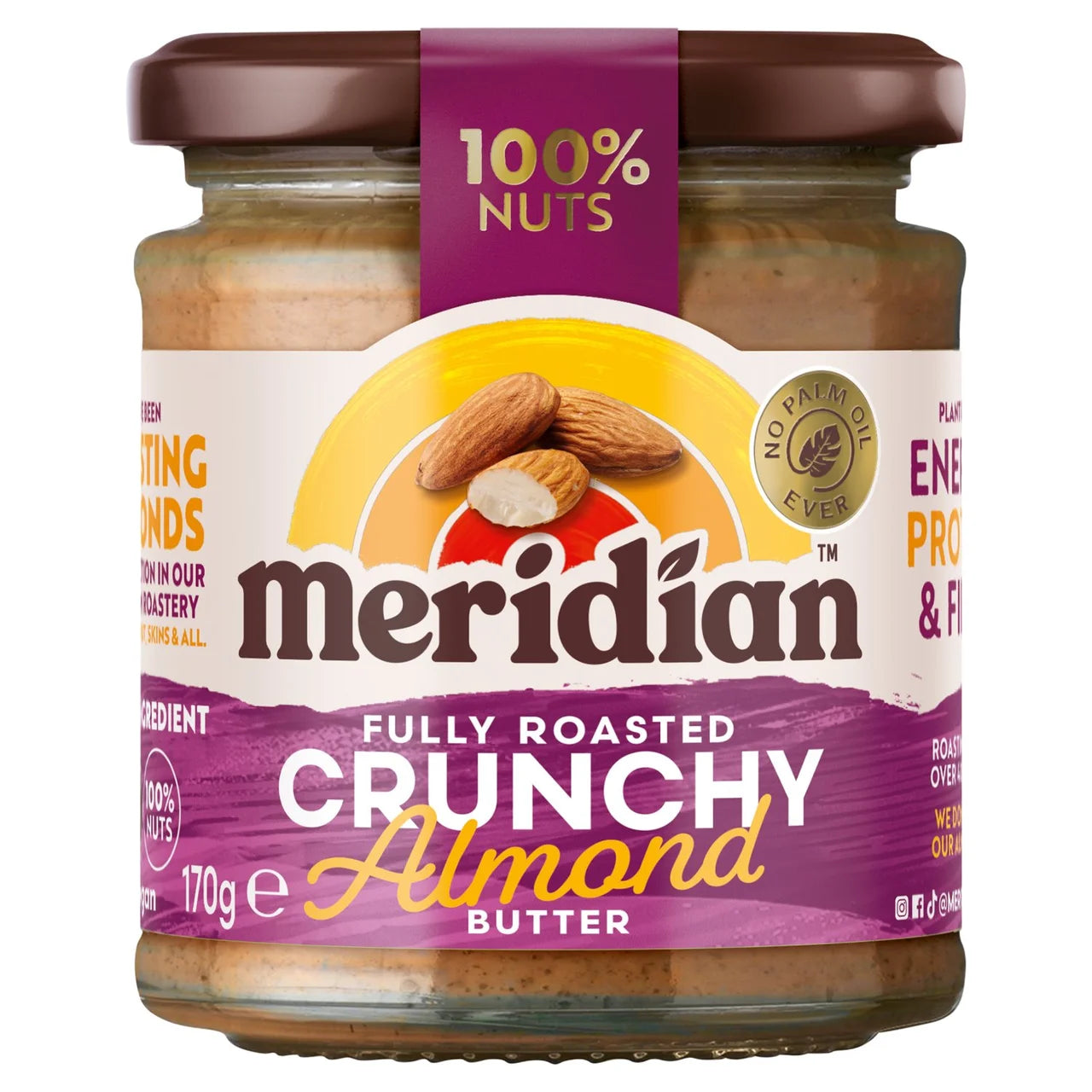 Meridian Crunchy Almond Butter 100% Nuts 170g