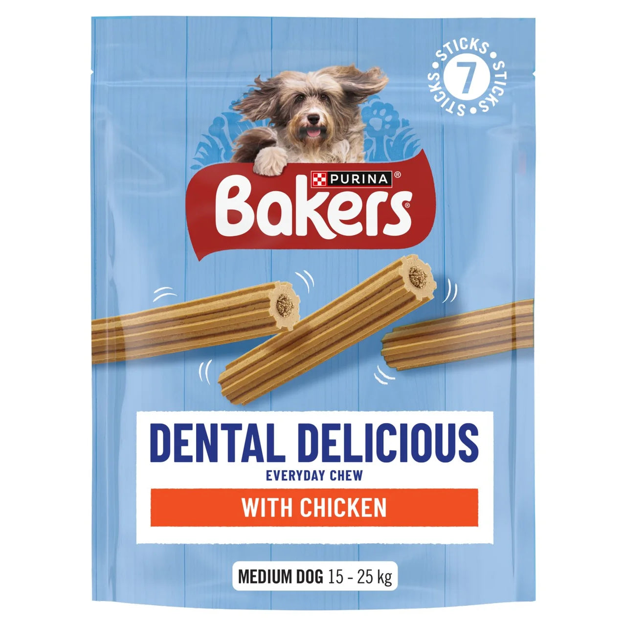 Bakers Dental Delicious Medium Dog Chews Chicken 200g