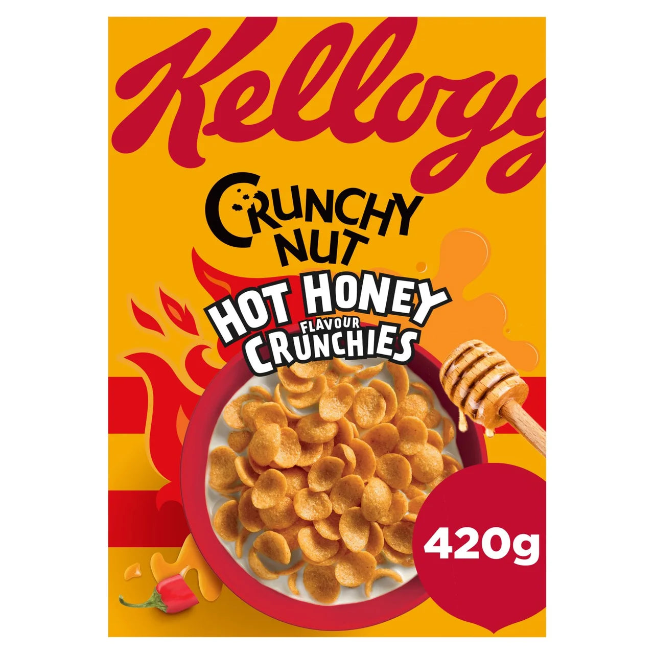 Kellogg's Crunchy Nut Hot Honey Breakfast Cereal 420g