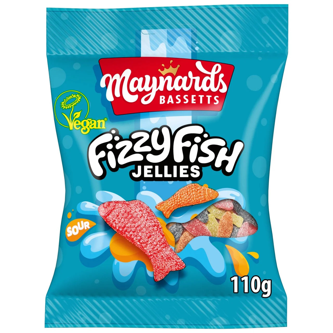Maynards Bassetts Fizzy Fish Soft Jellies 130g