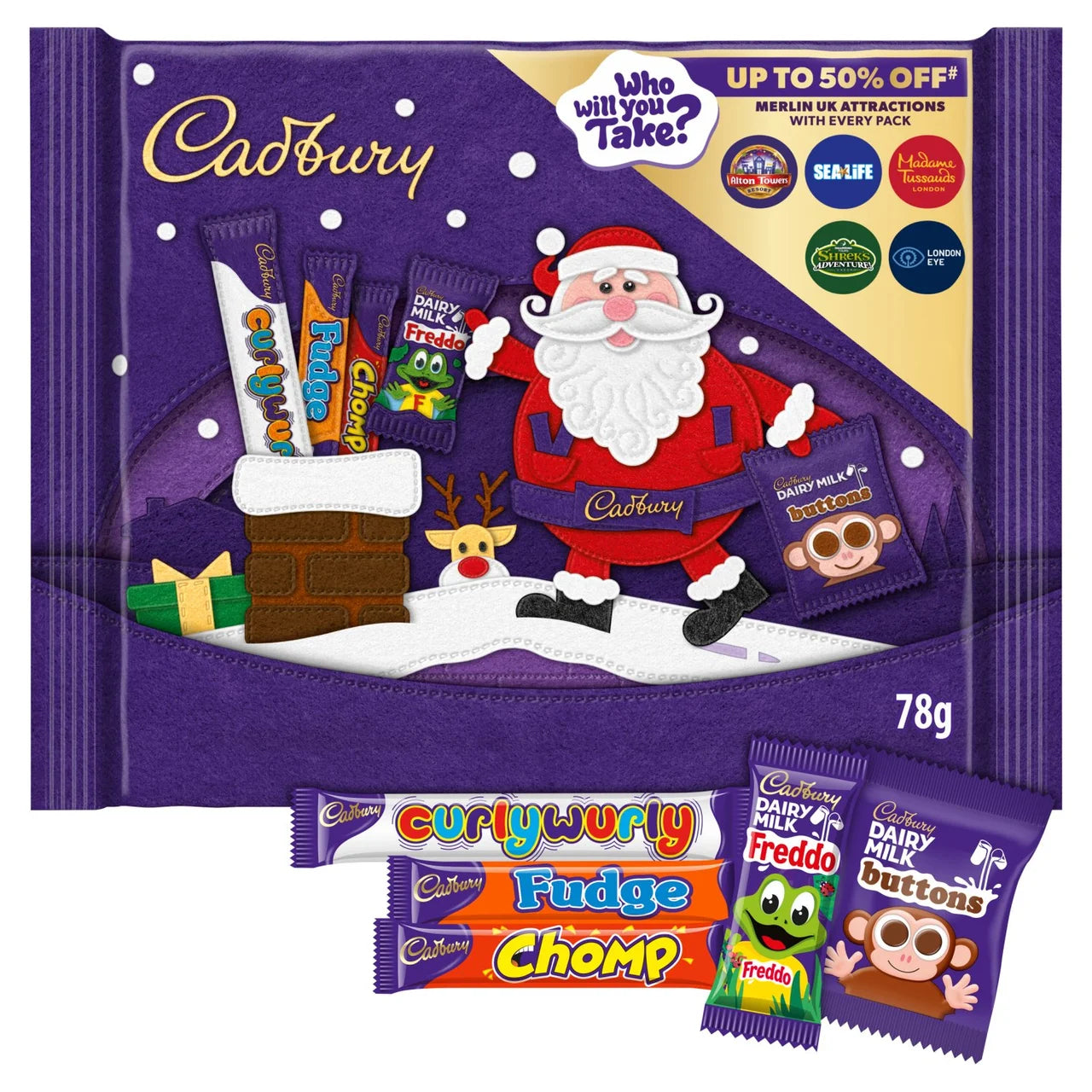 Cadbury Christmas Small Chocolate Selection Box - 78g