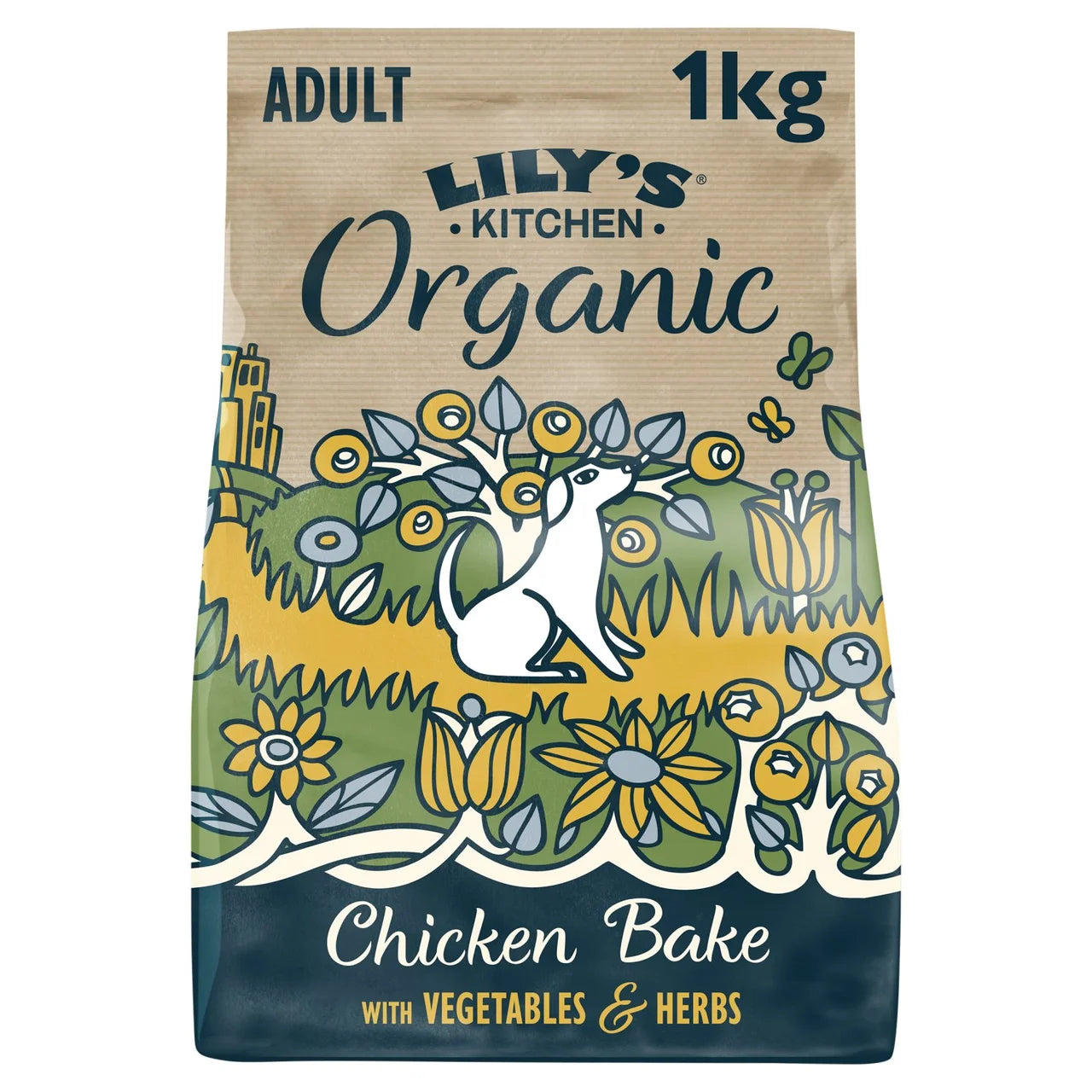 Lily's Kitchen Dog Organic Chicken Bake Adult Dry Food - 1kg