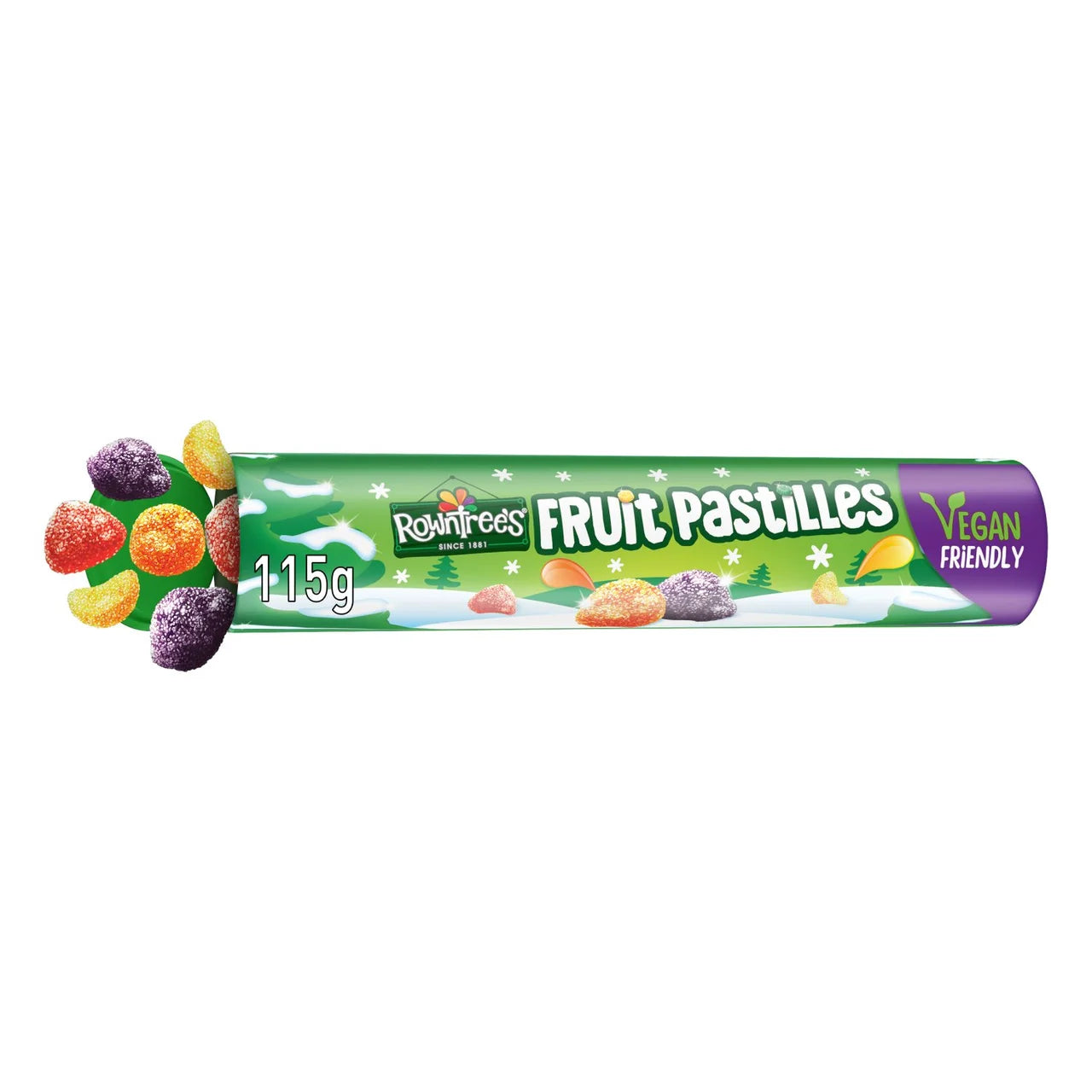 Rowntree's Fruit Pastilles Vegan Friendly Sweets Giant Tube - 115g