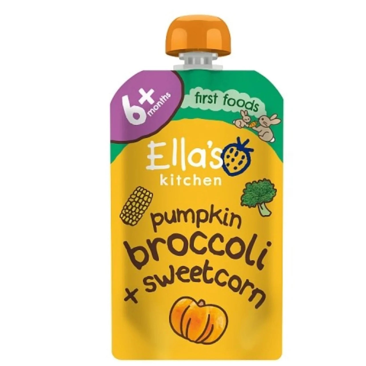 Ella's Kitchen Pumpkin, Broccoli & Sweetcorn Baby Food Pouch 6+ Months 120g
