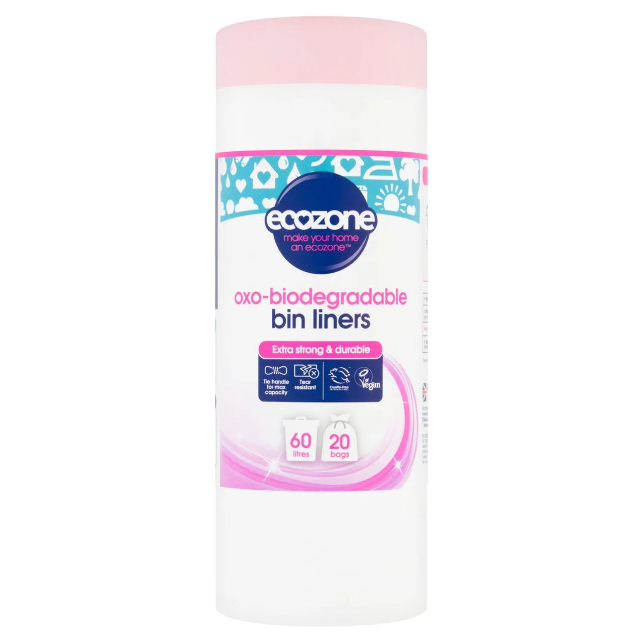 Ecozone Oxo-Biodegradable Bin Liners 60L 20 per pack