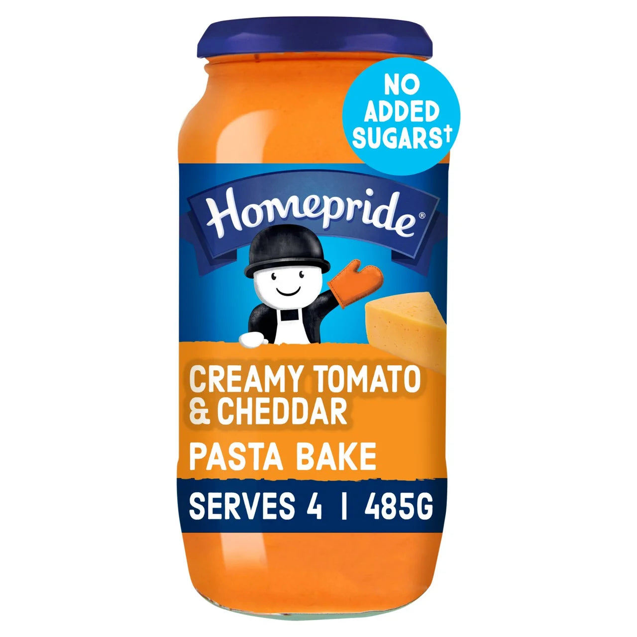 Homepride No Added Sugar Pasta Bake Sauce Tomato & Cheddar Cheese - 485g