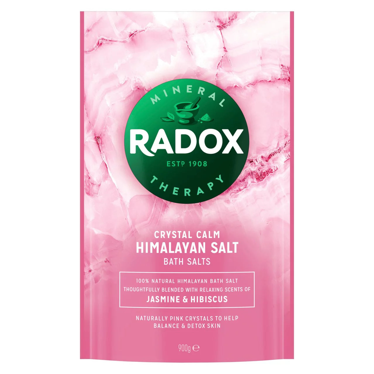 Radox Crystal Calm Himalayan Salts with Jasmine & Hibiscus - 900g