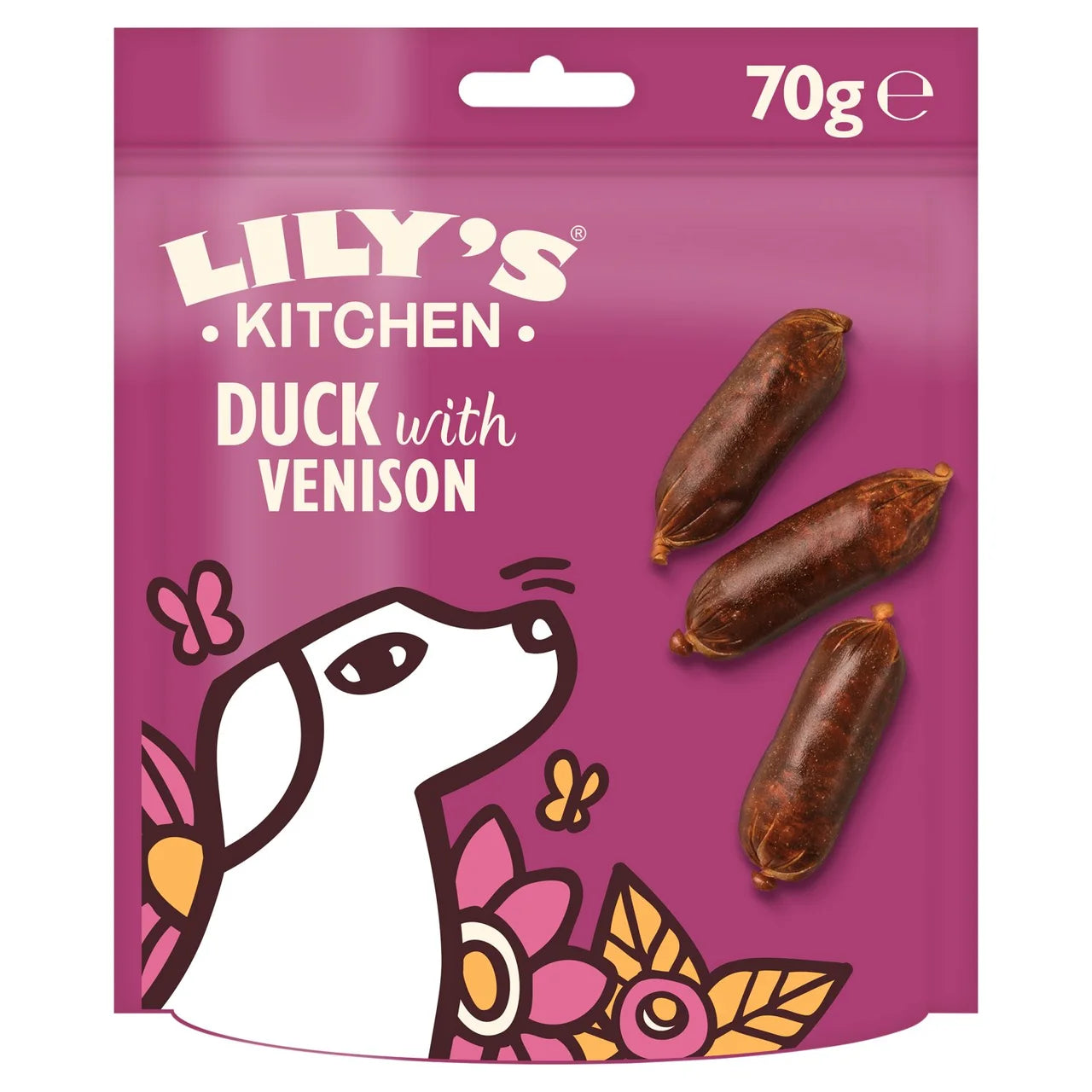 Lily's Kitchen Scrumptious Duck & Venison Sausages for Dogs - 70g