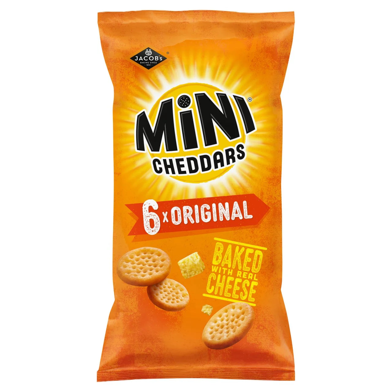 Jacob's Mini Cheddars Original Multipack Baked Snacks 6 per pack