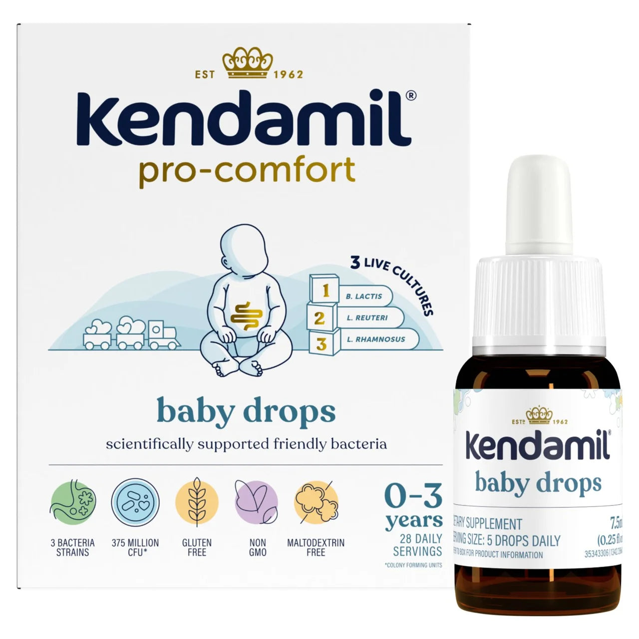 Kendamil Comfort Baby Drops Friendly bacteria gut health drops - 7.5ml