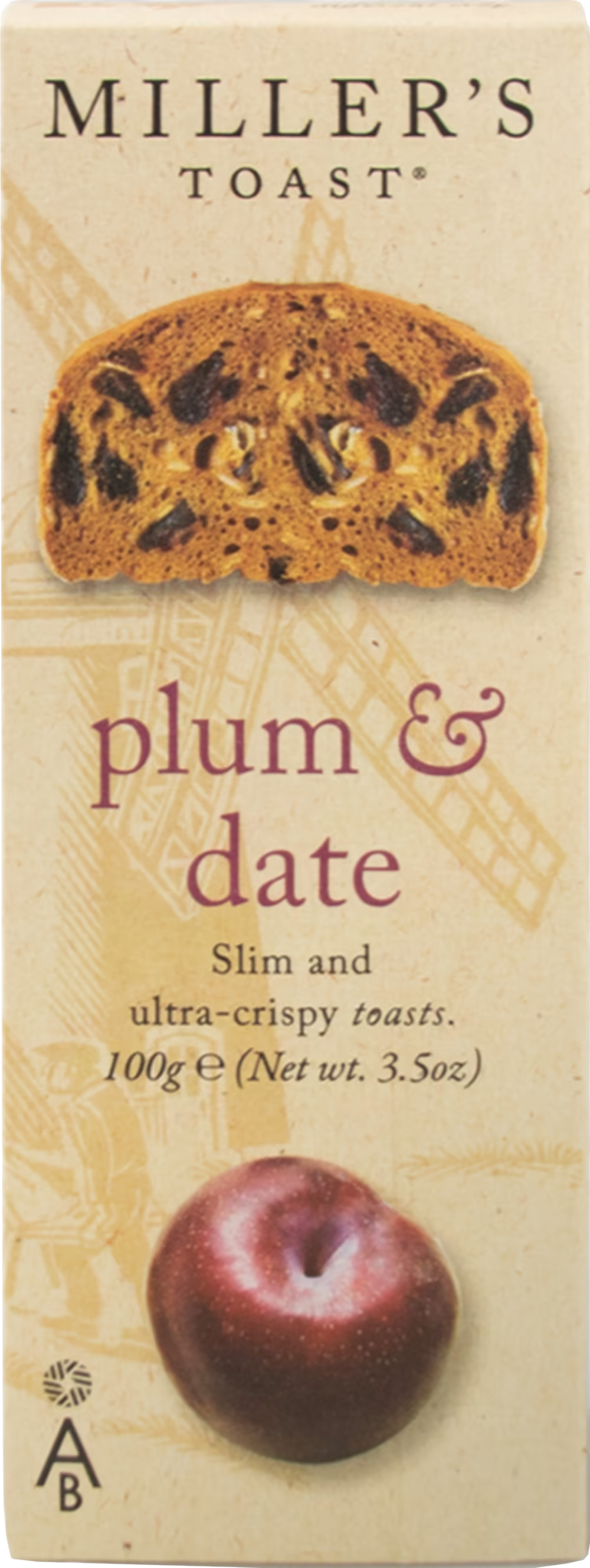 Artisan Biscuits Miller's Toast Plum and Date 100 g